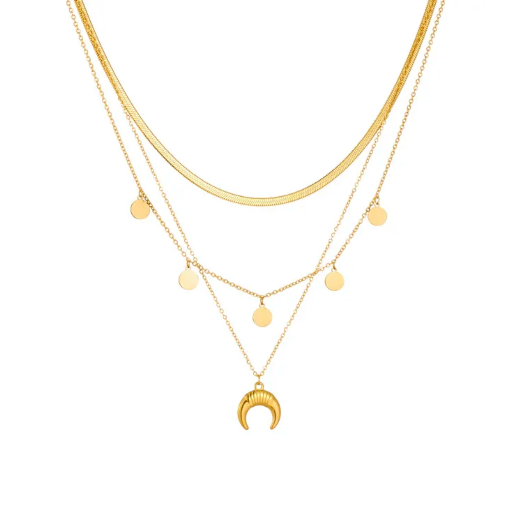 Brass Geometric Layering Necklaces - DaVallia