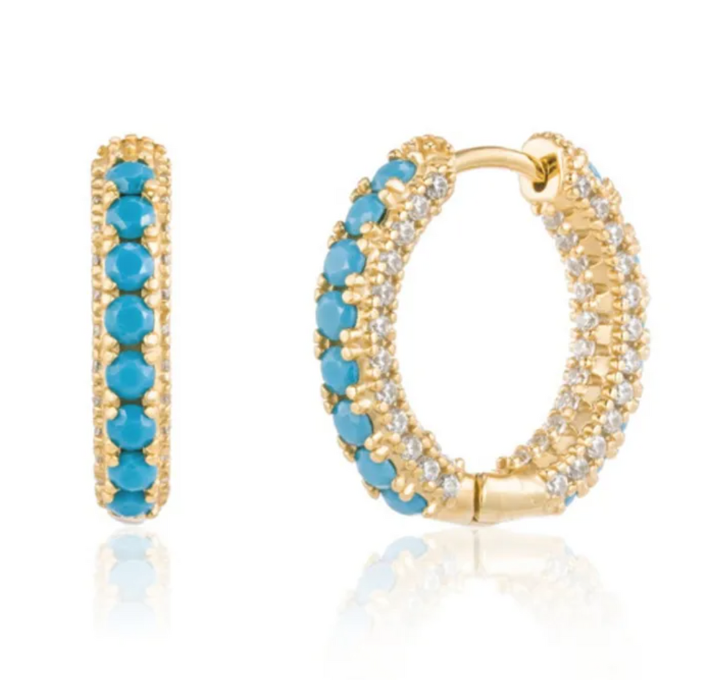 .925 TURQUOISE HOOPS