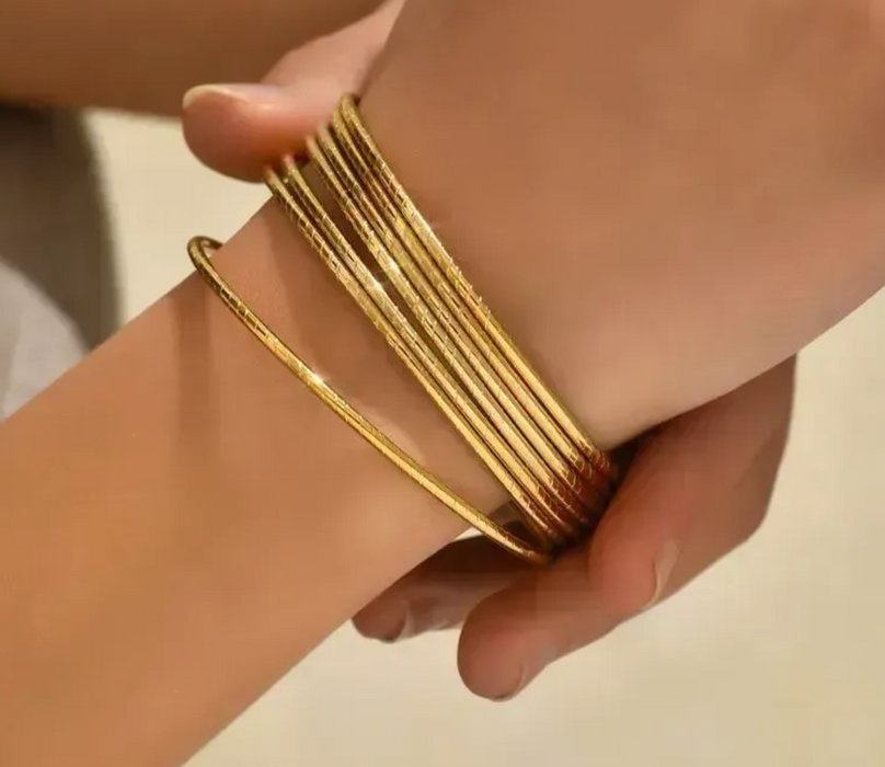 1-4010) Gold Laminate - 4mm DC Bangles - Dozen - BGO | Gold bangle bracelet  set, Gold bangles design, Bangles