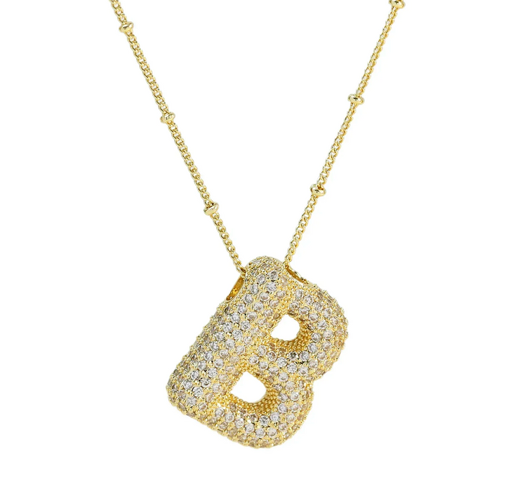 BLING BUBBLE INITIAL NECKLACE 💧