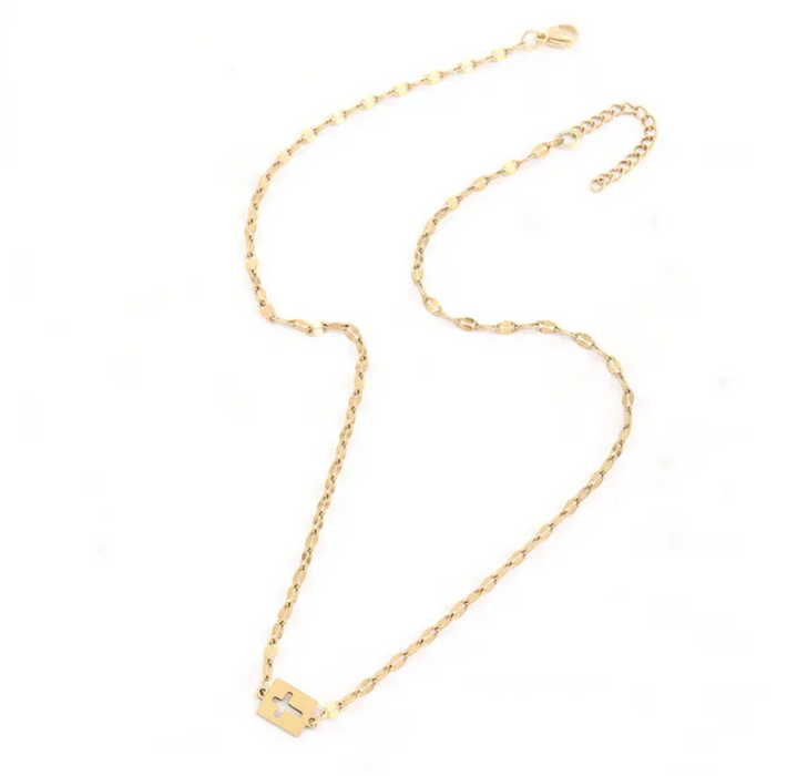 CROSS SQUARE NECKLACE 💧