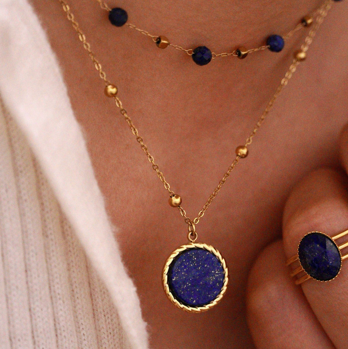 LAPISLAZULI DIAL NECKLACE 💧