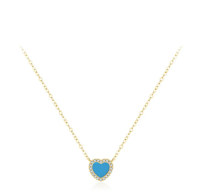 .925 DAINTY TURQUOISE HEART