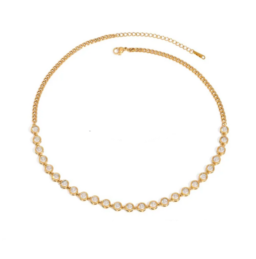 ROUND TENNIS CHAIN NECKLACE💧