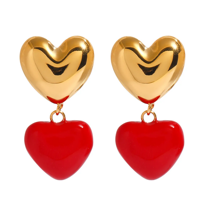 RED HEART EARRINGS 💧