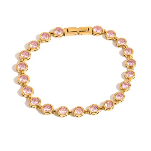 PINK ROUND TENNIS BRACELET 💧