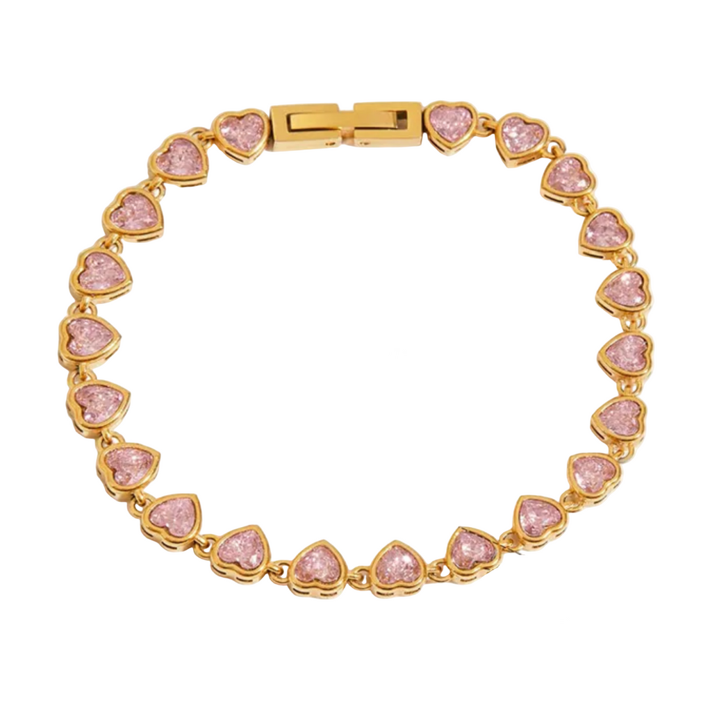 PINK HEART TENNIS BRACELET 💧