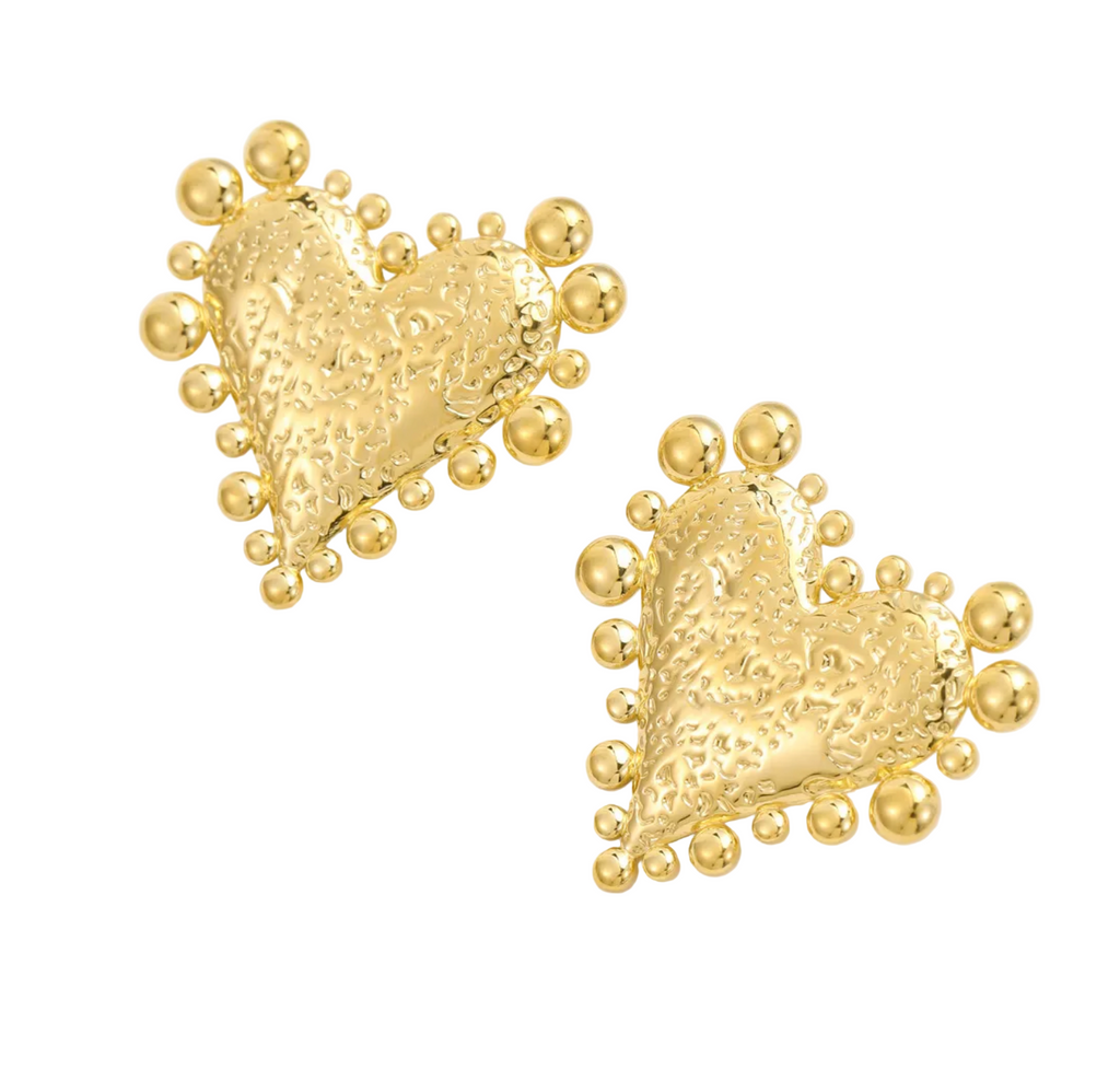 HEART HAMMERED EARRINGS 💧