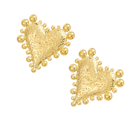 HEART HAMMERED EARRINGS 💧