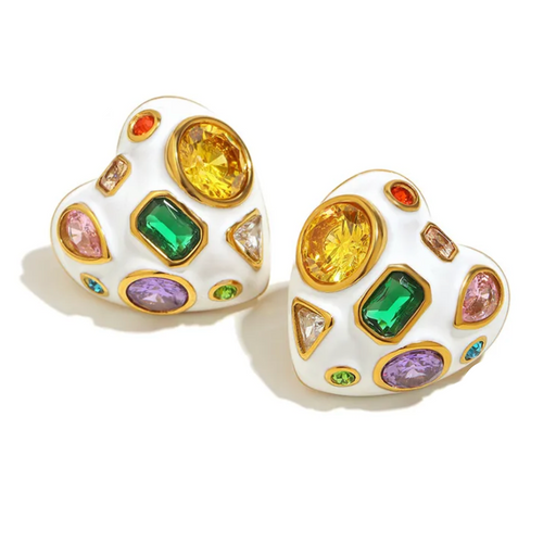 BEDAZZLED HEART EARRINGS 💧