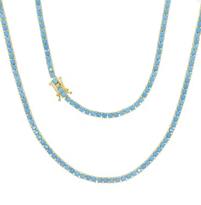 TURQUOISE TENNIS NECKLACE