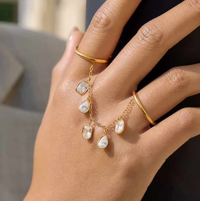 DROSIA DANGLY RING 💧