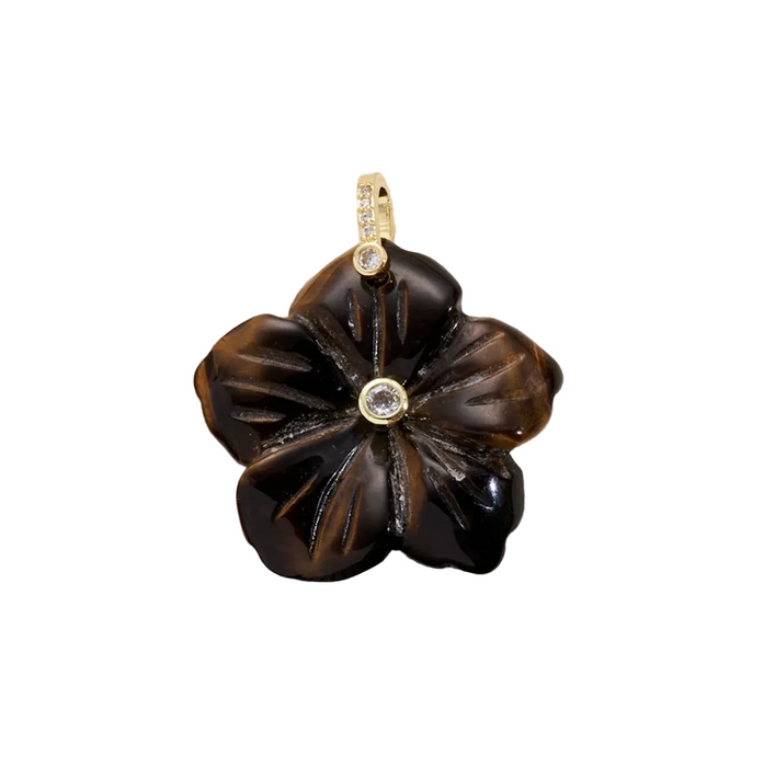 FLOWER NATURAL STONE CHARM