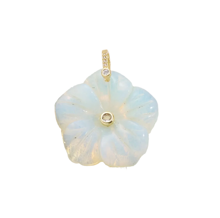 FLOWER NATURAL STONE CHARM