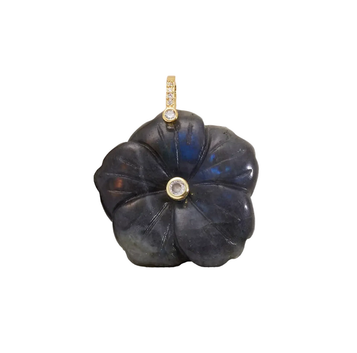 FLOWER NATURAL STONE CHARM