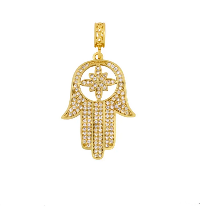 HAMSA PAVE CHARM
