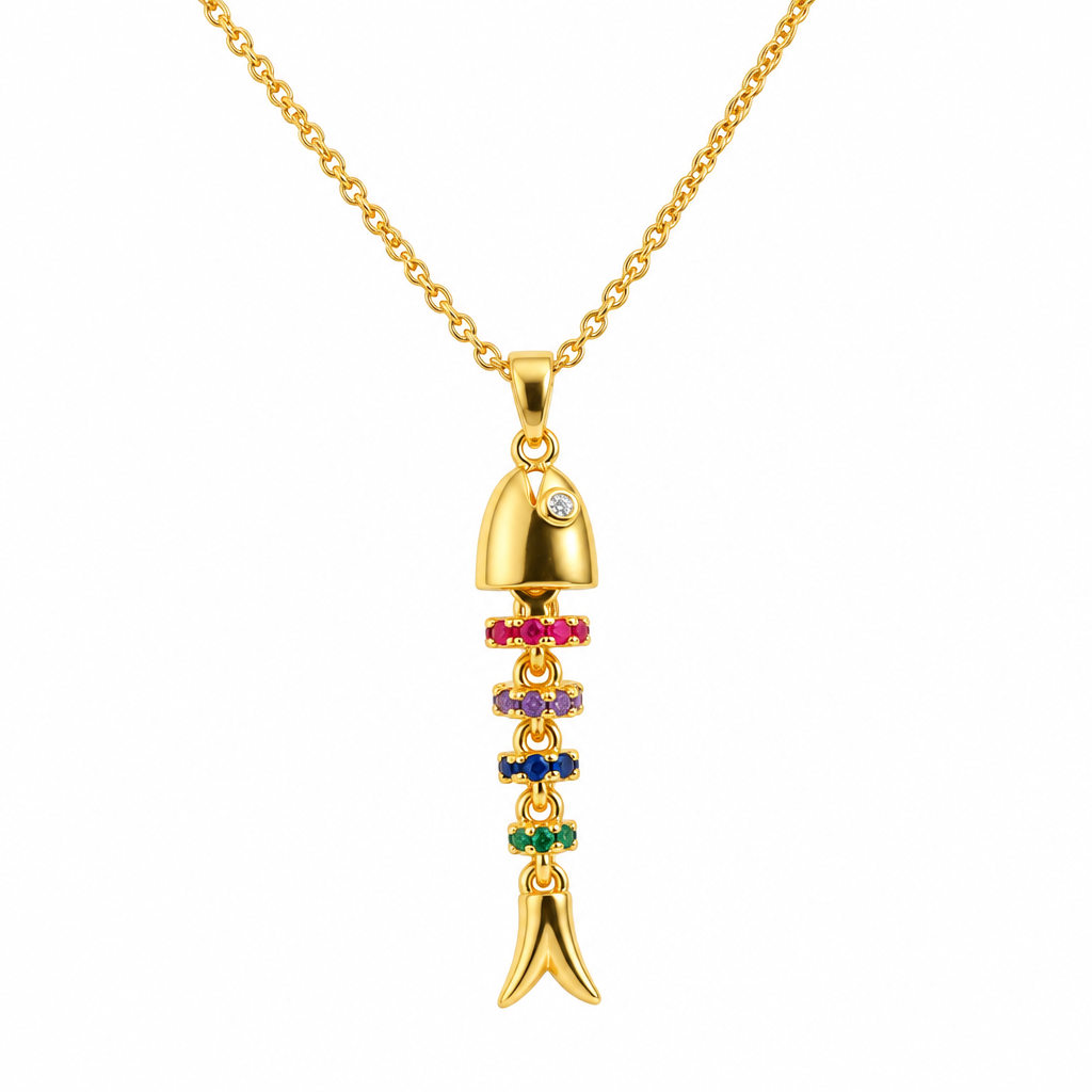 VENTRICULATED FISH NECKLACE