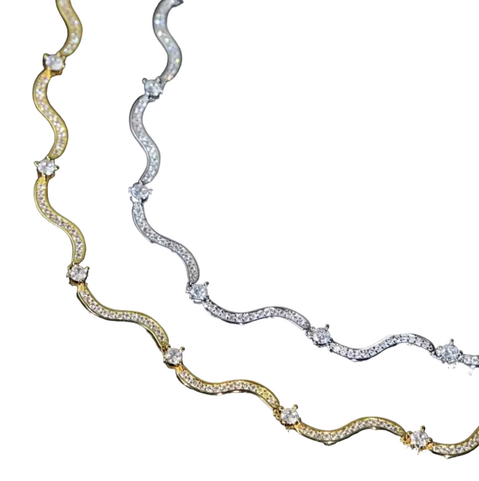 WAVY TENNIS NECKLACE
