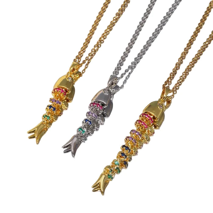 VENTRICULATED FISH NECKLACE